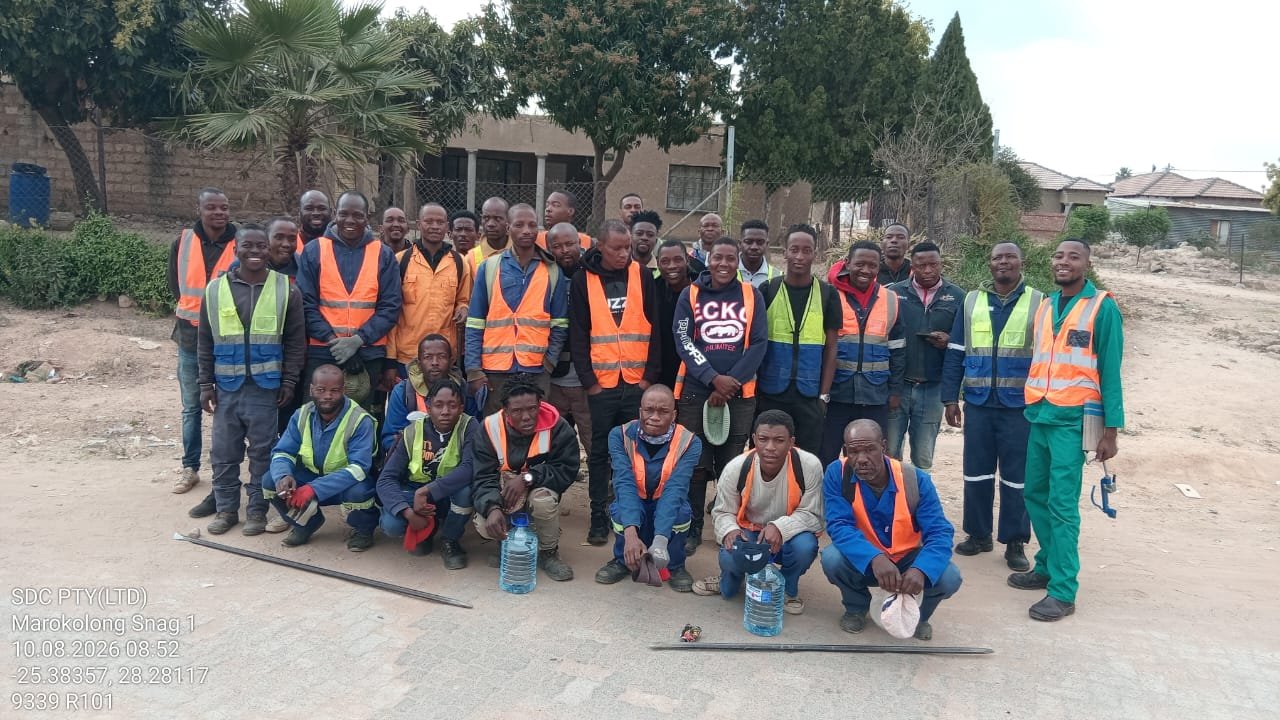 Optic Fibre Networks internal team at a project site