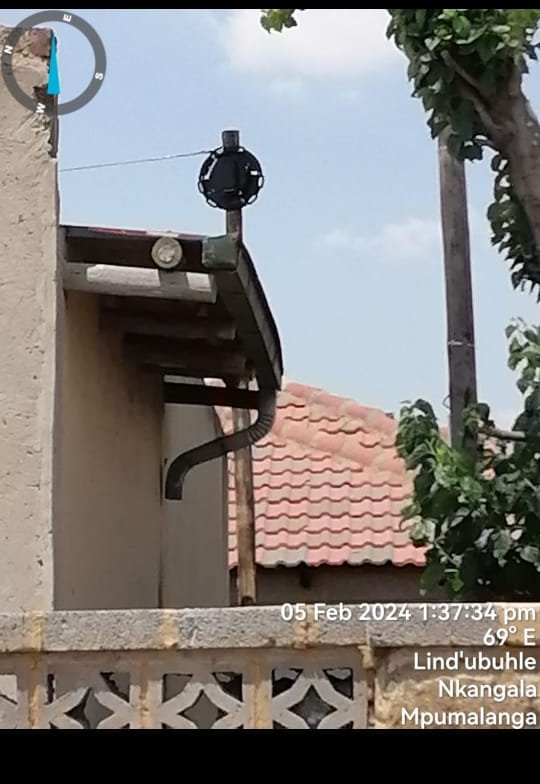 Aerial fibre drop box installed on a residential roof